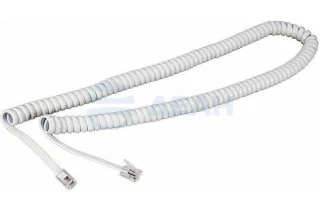 Телефонный шнур, витой трубочный RJ-10(4P-4C), длина 2 метра, белый (18-2021) (REXANT)