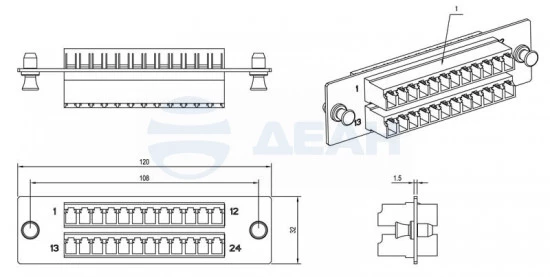 FO-FPM-W120H32-24LC-AQ Hyperline Патч-панель