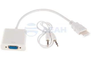 Переходник штекер HDMI - гнездо VGA, провод + шнур стерео 3,5мм (17-6936)  (REXANT)