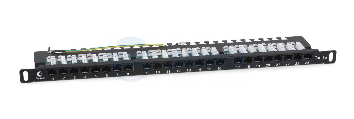           
Патч-панель PLHD-24-Cat.5e-Dual-90-0,5U (9666c) (CABEUS) 