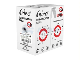 Кабель «витая пара» UTP4CAT5E 24AWG Cu RIPO (outdoor) с одножильным тросом, черный, (2х305м) (001-112018)